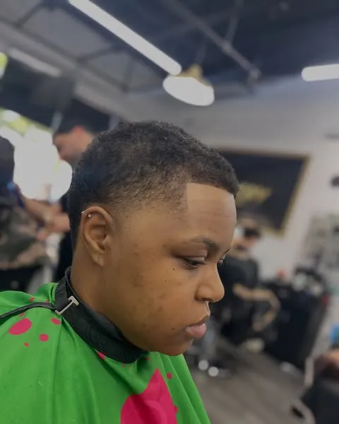 Buzz cut with a crisp line-up