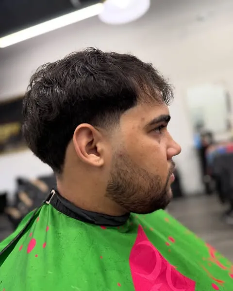 Curly crop with a faded side