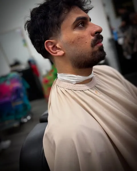 Textured top and beard shape-up