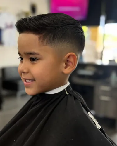 Clean fade on a young client at Victory Barbershop in Boca Raton